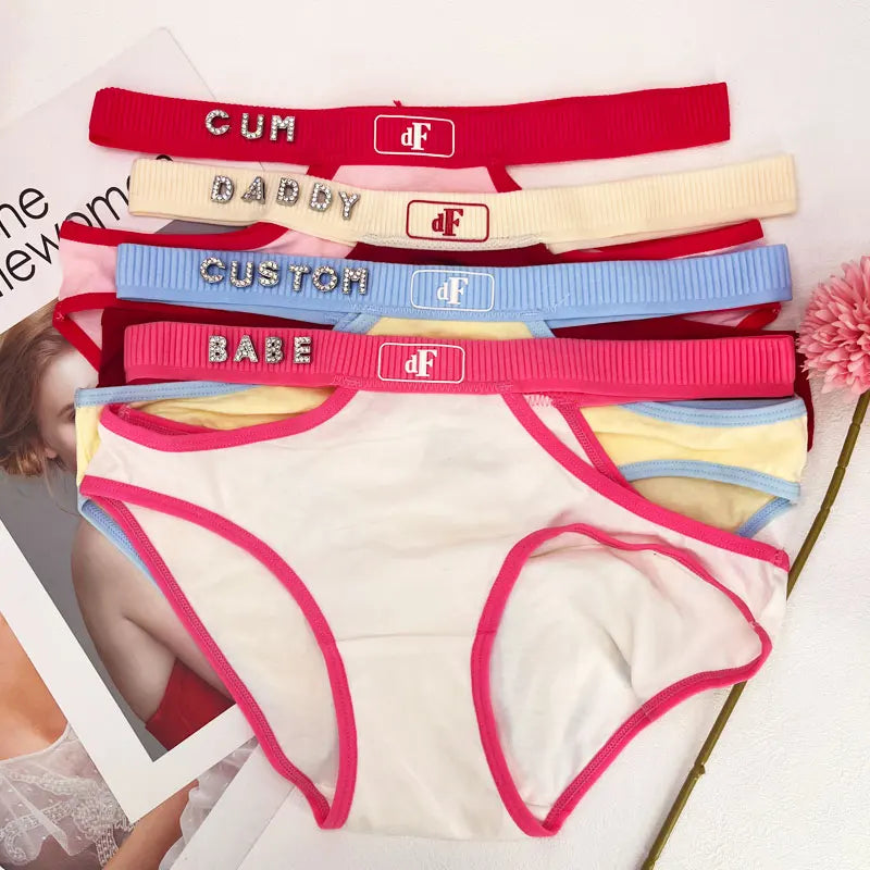 Custom Name Thongs Customized Thong  Cotton Boyfriend's Name Thongs Personalized Underwear Panties G-String Tanga Jewelry Gift