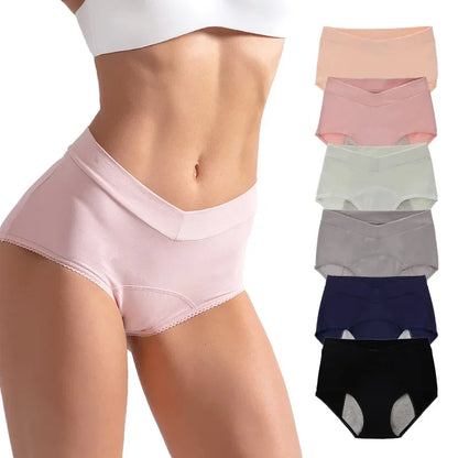 5 PCS Large Size High Waist Period Panties Women's Menstrual Leak-proof Sanitary Underwear