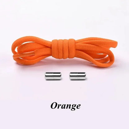 100cm  Elastic No Tie Shoelaces Metal Lock Shoe Laces For Kids Adult