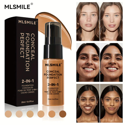 2-In-1 Oil Control Liquid Foundation And Conceal, Full Coverage Long