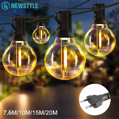 G40 LED Outdoor String Ball Lights 7.6M/20M Shatterproof Patio Lights