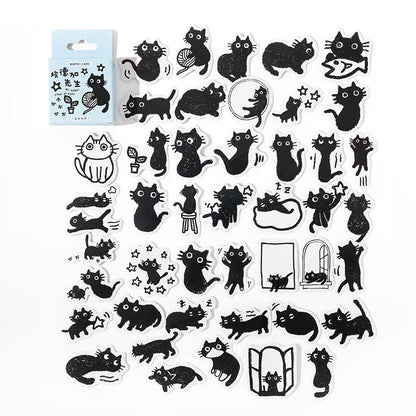 45Stickers / Box Kitten Notebook Boxed Stickers Cartoon Cute