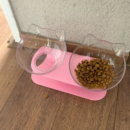 Non-Slip Double Cat Bowl Dog Bowl With Stand Pet Feeding Cat Water