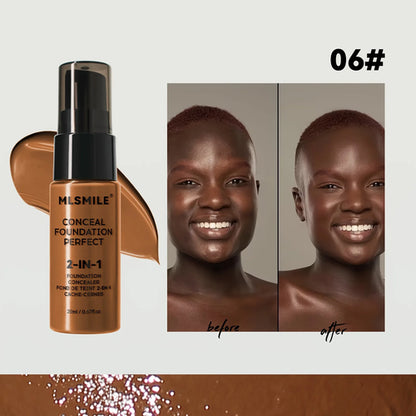 2-In-1 Oil Control Liquid Foundation And Conceal, Full Coverage Long