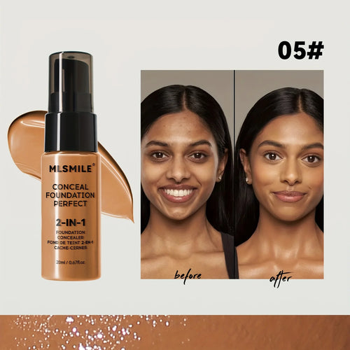 2-In-1 Oil Control Liquid Foundation And Conceal, Full Coverage Long