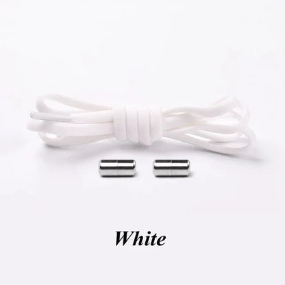 100cm  Elastic No Tie Shoelaces Metal Lock Shoe Laces For Kids Adult