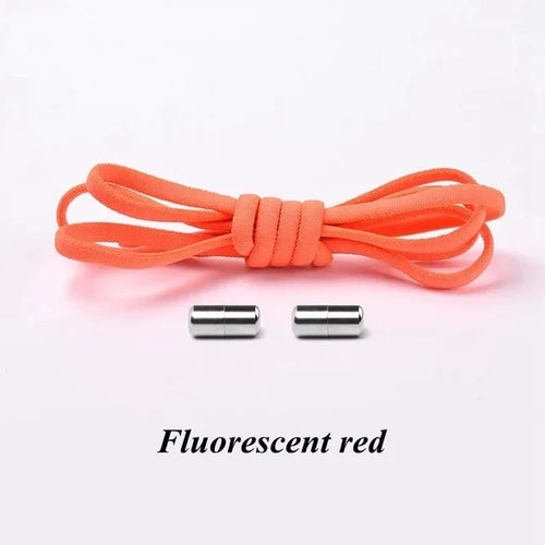 100cm  Elastic No Tie Shoelaces Metal Lock Shoe Laces For Kids Adult