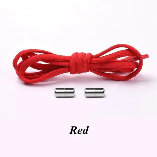 100cm  Elastic No Tie Shoelaces Metal Lock Shoe Laces For Kids Adult