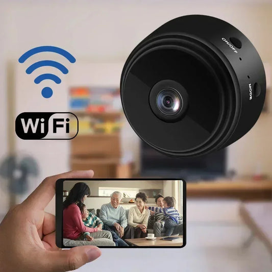 Mini wireless surveillance camera, WiFi, security monitoring, remote