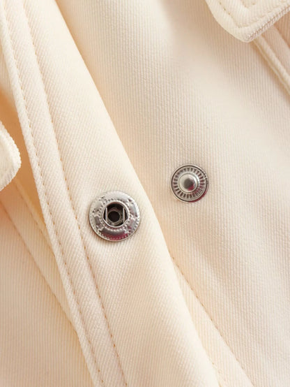 2024 Woman Bomber Jacket Coat White Autumn Winter Button Baseball