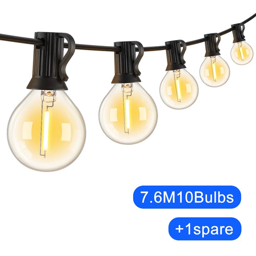 G40 LED Outdoor String Ball Lights 7.6M/20M Shatterproof Patio Lights