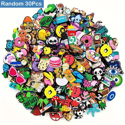 Lots of Random Style Shoe Charms for Sandals, 10-100Pcs PVC Shoe DIY