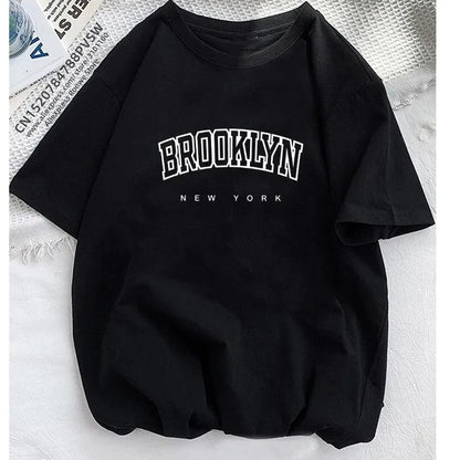 Women Brooklyn Letter Print T Shirt Girl Graphic Harajuku 2023