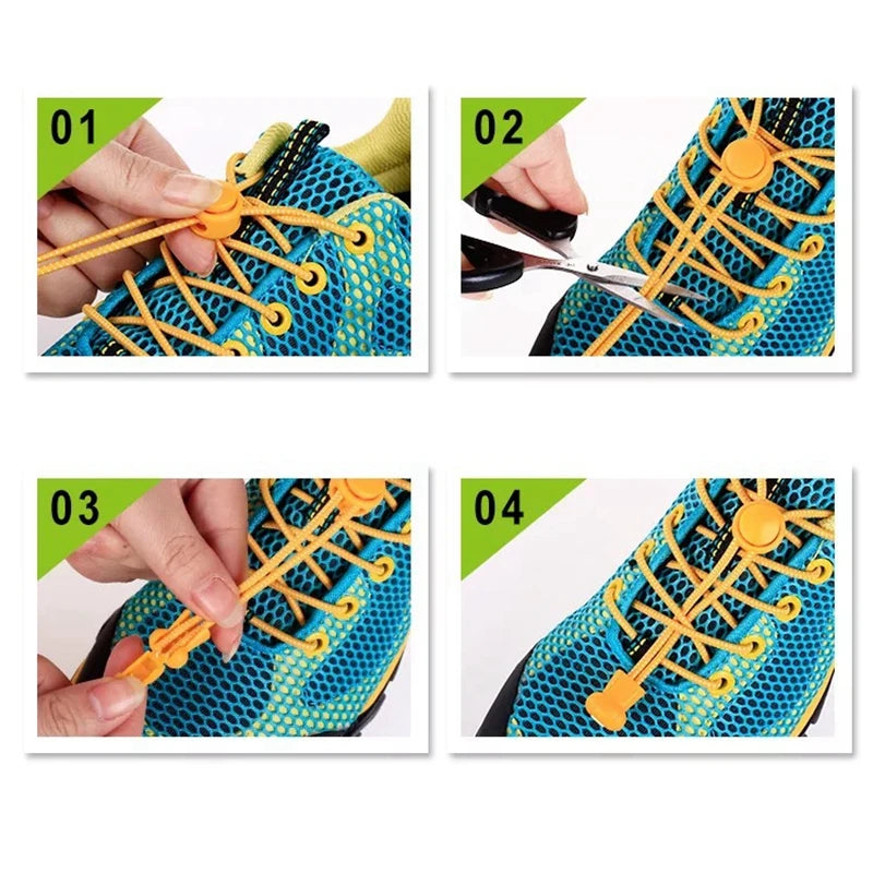 1pair Lazy Laces Sneaker ShoeLaces Elastic Shoe Laces  Shoe