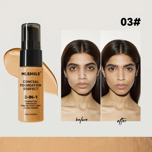 2-In-1 Oil Control Liquid Foundation And Conceal, Full Coverage Long