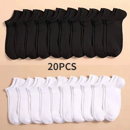 10 Pairs Women/Men Boat Socks Invisible Low Cut Silicone Non-slip