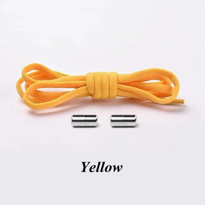 100cm  Elastic No Tie Shoelaces Metal Lock Shoe Laces For Kids Adult