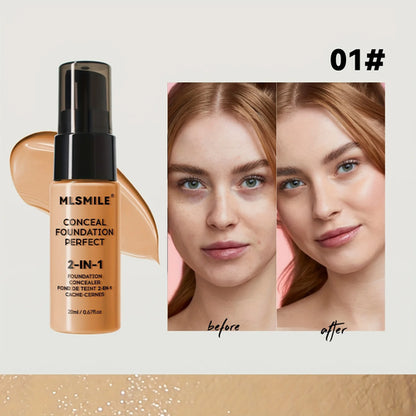 2-In-1 Oil Control Liquid Foundation And Conceal, Full Coverage Long