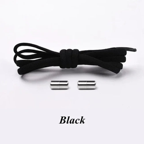 100cm  Elastic No Tie Shoelaces Metal Lock Shoe Laces For Kids Adult