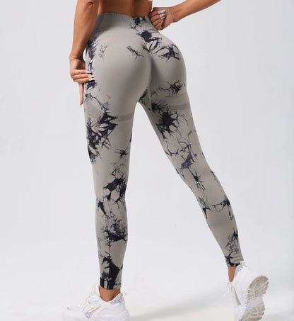 Women Seamless Tie Dye Yoga Leggings High Waist Fitness Sexy Fashion