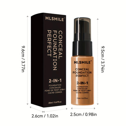 2-In-1 Oil Control Liquid Foundation And Conceal, Full Coverage Long