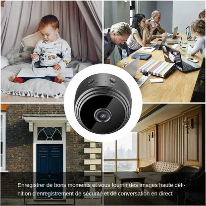 Mini wireless surveillance camera, WiFi, security monitoring, remote