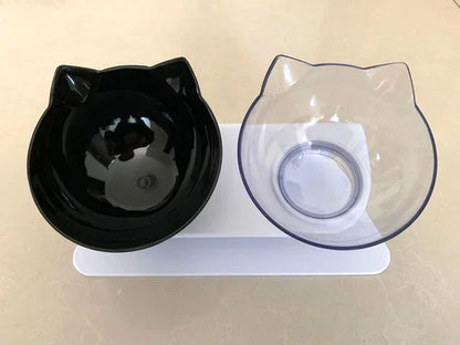 Non-Slip Double Cat Bowl Dog Bowl With Stand Pet Feeding Cat Water