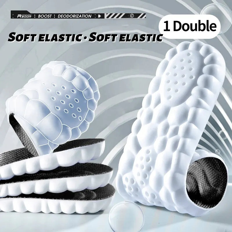 5D Sports Insoles for Shoes PU Soft Running Insole for Feet Breathable