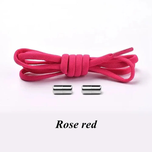 100cm  Elastic No Tie Shoelaces Metal Lock Shoe Laces For Kids Adult