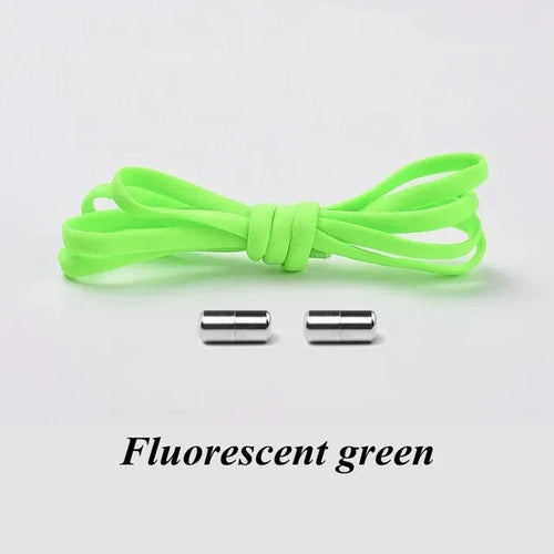 100cm  Elastic No Tie Shoelaces Metal Lock Shoe Laces For Kids Adult