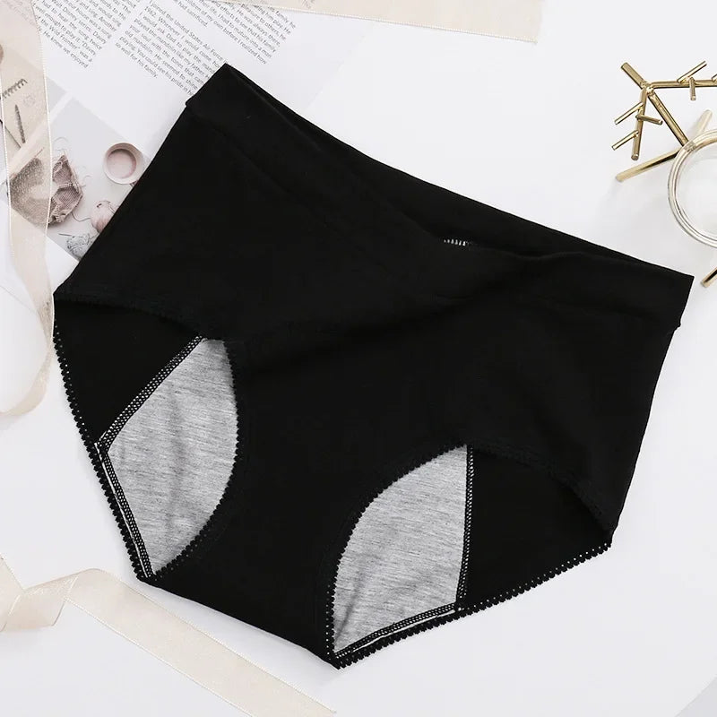 5 PCS Large Size High Waist Period Panties Women's Menstrual Leak-proof Sanitary Underwear