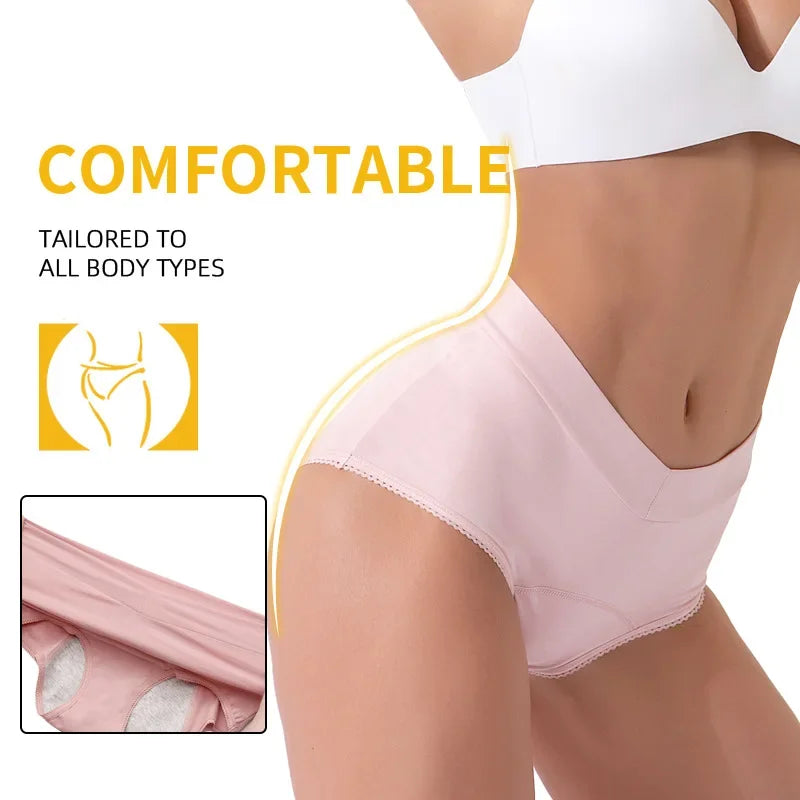 5 PCS Large Size High Waist Period Panties Women's Menstrual Leak-proof Sanitary Underwear