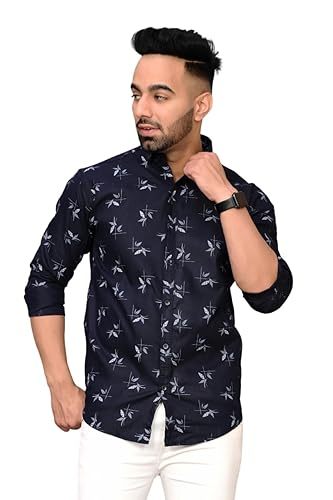 Cotton, Skin Friendly Shirts for Men (Size-L) (Color-NAVY BLUE)